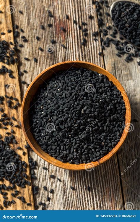 Raw Organic Black Fennel Flower Seeds Stock Photo - Image of food ...