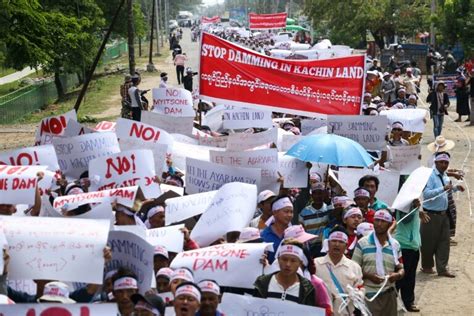 Thousands protest China-backed mega-dam in Myanmar