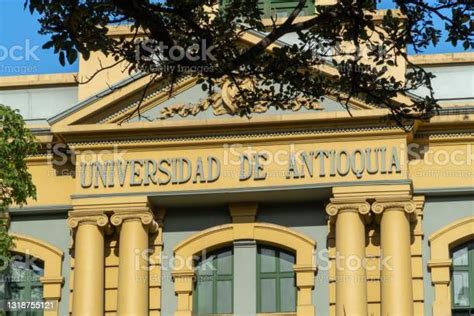 Facade Of The Auditorium Of The University Of Antioquia Stock Photo ...