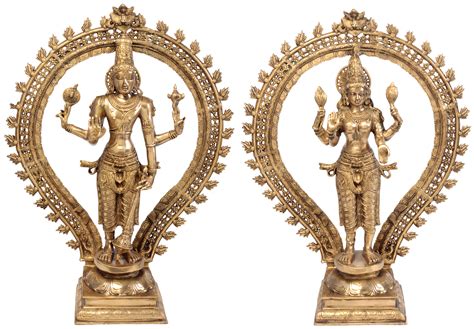 Exotic India Lord Vishnu And Goddess Lakshmi Statue | Wayfair