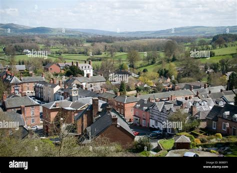 Montgomery town in countryside of rural Powys near the wales england ...