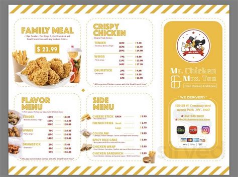 Mr. Chicken & Mrs. Tea menu in Queens, New York, USA