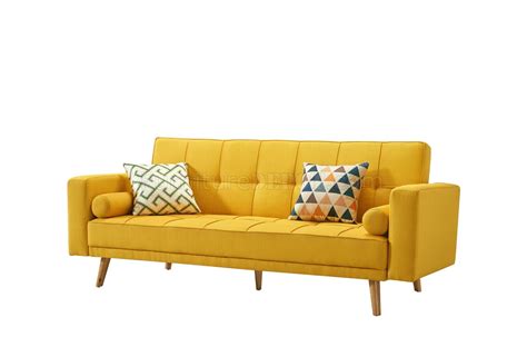 116 Sofa Bed Convertible in Yellow Fabric by ESF