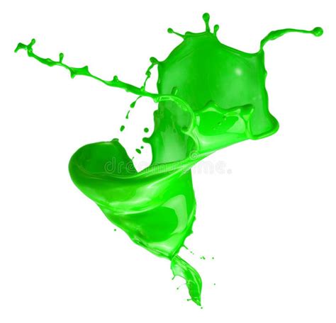 Green Paint Splash Isolated on a White Background Stock Photo - Image of fluid, smooth: 98929326