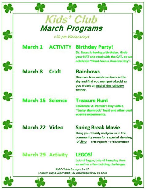 Join us for these fun Kids Club activities next month! | AMERICAN FALLS ...