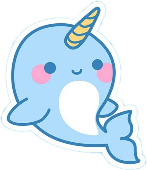 #fteseacreatures #kawaii #cute #narwhal #narwhale #blue Clipart - Full ...