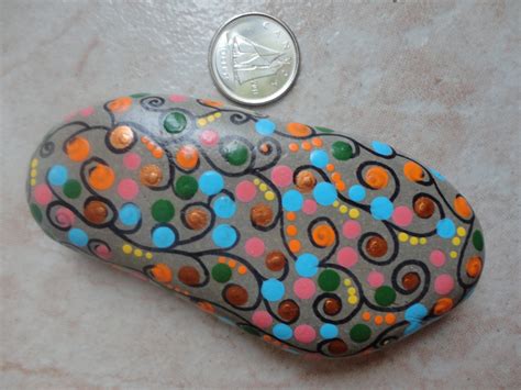 PAINTED BEACH STONE / Pebble Art / Dot Painted by NatureParadise