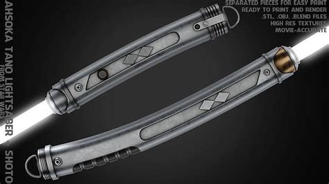 Ahsoka Tano White Lightsaber and Shoto for Cosplay 3D Model Collection ...