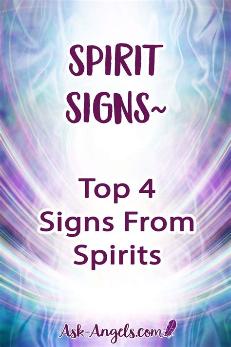 Spirit Signs~ Top 4 Signs From Spirits