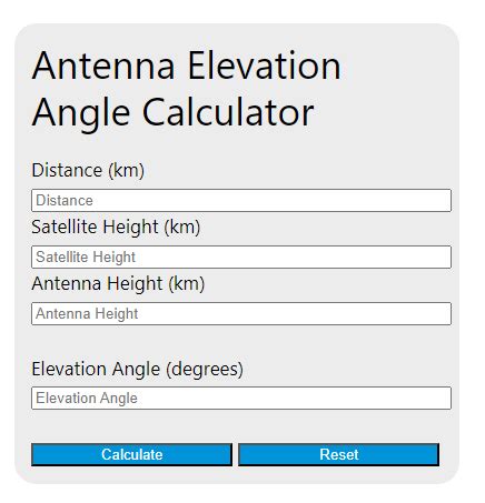 Antenna Elevation Angle Calculator - Calculator Academy