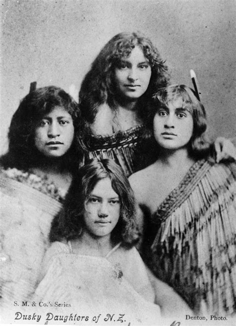 circa 1890: A group of Maori girls from New Zealand wearing traditional clothing. (Photo by ...