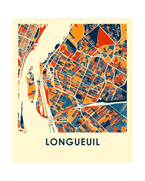 Longueuil Quebec Map Print Full Color Map Poster - Etsy