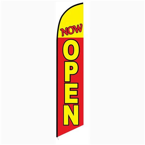 Now Open (Red & Yellow) Feather Flag | Advertising Banner