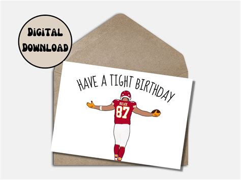 Travis Kelce Birthday Card Greeting Kansas City Chiefs Funny - Etsy