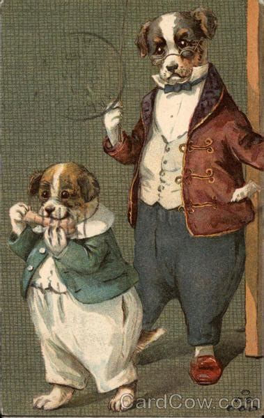 Two Dogs in Suits Dressed Animals