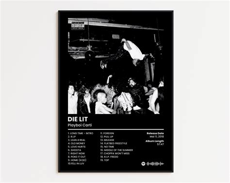 POSTER Playboi Carti Cover Poster, Die Lit Print, Classics Rap Poster, Hip Hop Wall Art, Album ...