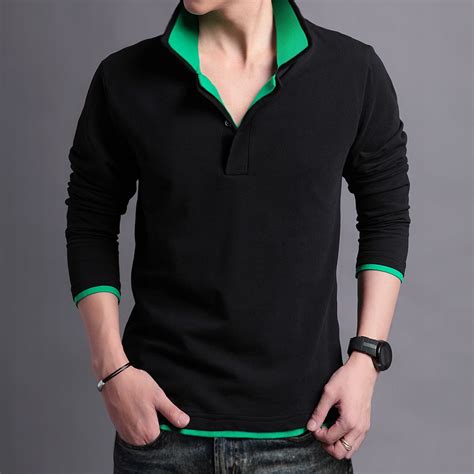 Full Sleeve Collar T Shirt Men - Goimages Base