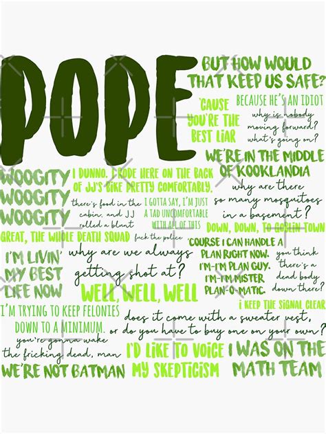 "Pope Outer Banks Quotes" Sticker by mutualletters | Redbubble