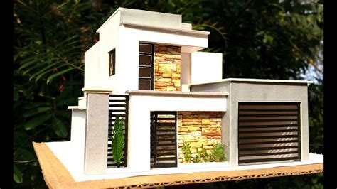 Maqueta de una casa con Garage (Tutorial). | Maquetas de casas faciles, Casa maqueta, Modelos de ...