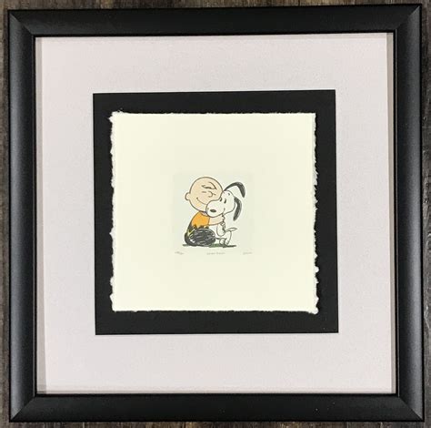 Charlie Brown and Snoopy Hug framed