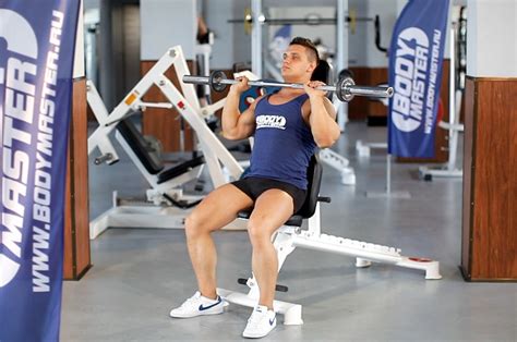 Seated Barbell Military Press — how to do it, video of performing ...