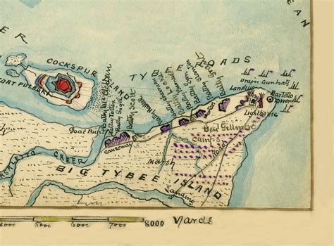 1862 Fort Pulaski Map Georgia Map Civil War Civil War Map - Etsy