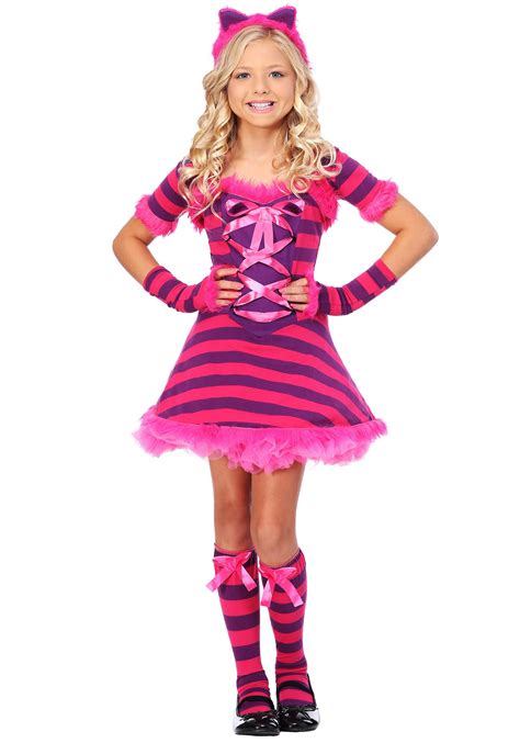 Girls Sassy Wonderland Cat Costume - Kids Cheshire Cat Costumes