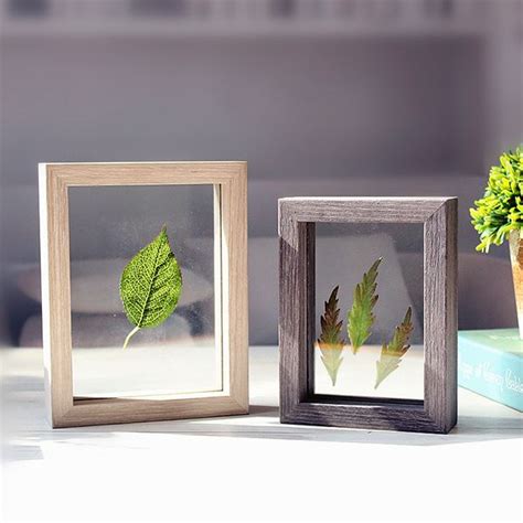 Double-Sided Photo Frames - Glass and Wood - Brown - Natural - ApolloBox