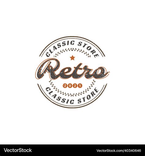 Vintage retro store stamp logo Royalty Free Vector Image