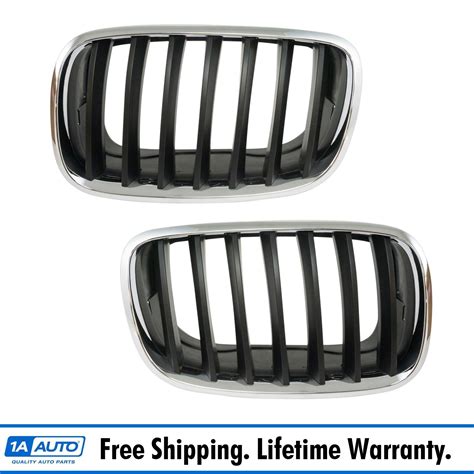 Front Hood Mounted Chrome & Black Grille LH RH Pair for BMW Truck SUV ...