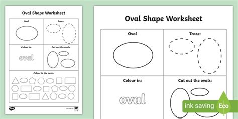 Oval Shape Worksheet (Teacher-Made)