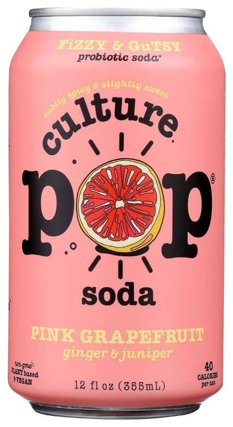 Amazon.com : Culture Pop Soda Sparkling Probiotic Drink, 40 Calories Per Can, Vegan Soda for Gut ...