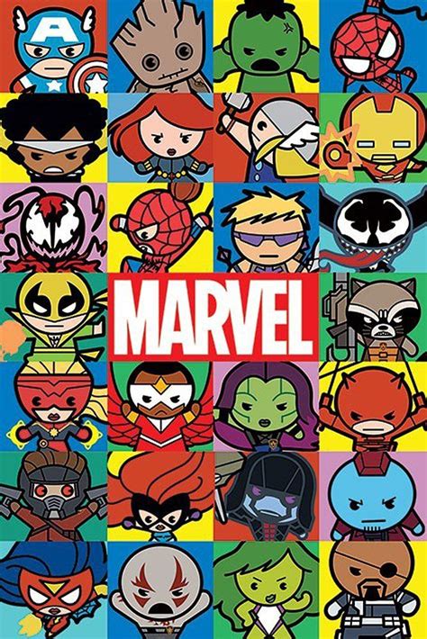 Grupo Erik Editores Poster Marvel Kawaii Characters | Marvel, Logo ...