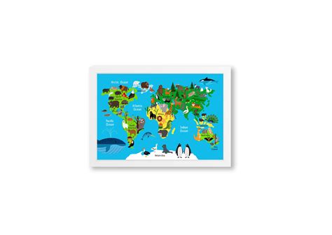 Animal World Map For Kids Map Art World Map Printable - vrogue.co