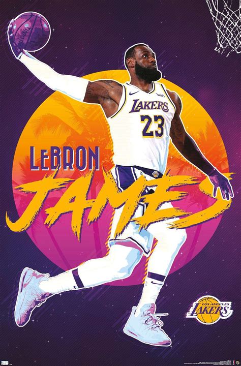 Trends International NBA Los Angeles Lakers - LeBron James 20 Wall Poster 22.375" x 34" Unframed ...