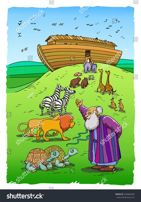 Noah Invites Animals Enter Ark Stock Illustration 526863049 | Shutterstock