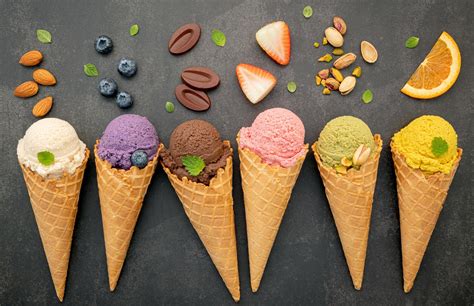 Various of ice cream flavor in cones 1965098 Stock Photo at Vecteezy