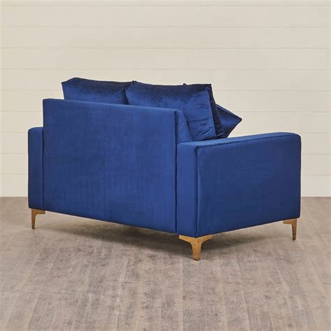 Buy Noir Novelty Velvet 2-Seater Sofa - Blue from Home Centre at just ...