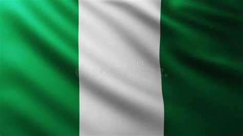 Large Nigerian Flag Fullscreen Background in the Wind Stock ...