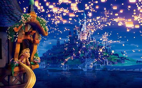 1080x2340px | free download | HD wallpaper: tangled, lanterns, castle ...