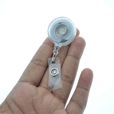 Clear Badge Reel With Belt Clip and Retractable Cord (P/N 2120-3600) and more translucent badge ...