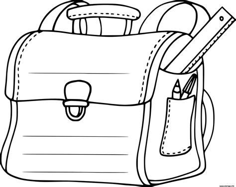 Coloriage Cartable Scolaire Dessin Cartable à imprimer