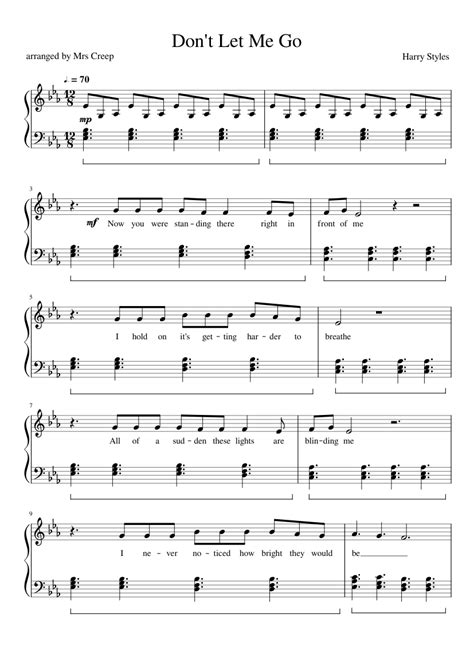 Don't Let Me Go by Harry Styles Sheet music for Piano (Solo ...