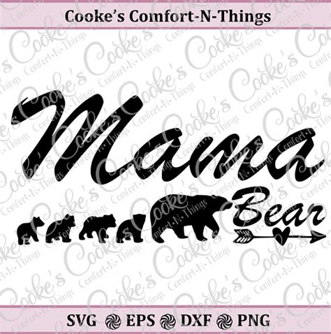 Mama Bear with 4 cubs svg mama bear svg mother bear svg | Etsy