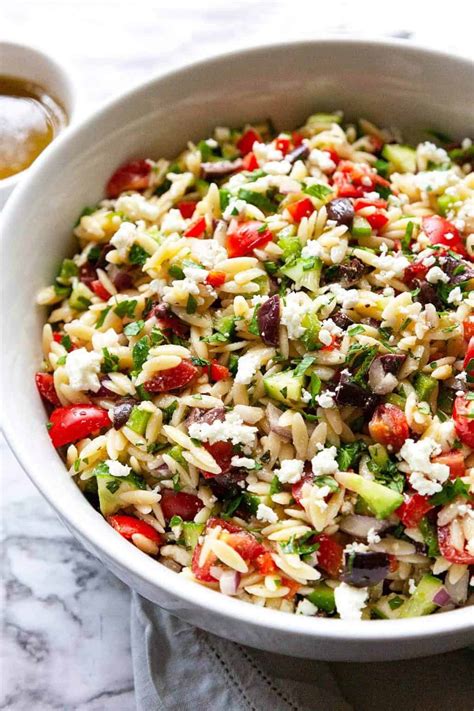 The VERY BEST Greek Orzo Salad | Foodtasia