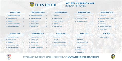 Leeds United Fixtures Calendar - Gizela Miriam