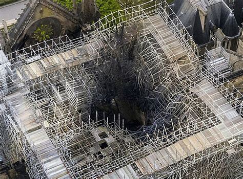 Aerial photos of fire damaged Notre Dame Cathedral - April 17, 2019 ...