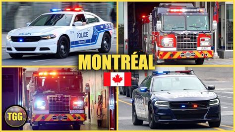 [Montréal] Police Cars, Fire Trucks, & Ambulances Responding! - YouTube