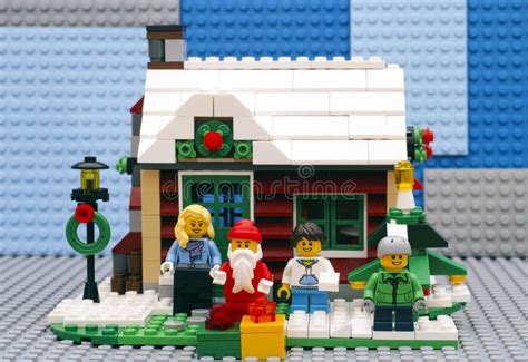 Lego Winter House Ready For Christmas Editorial Photo - Image of girl, mother: 74823271