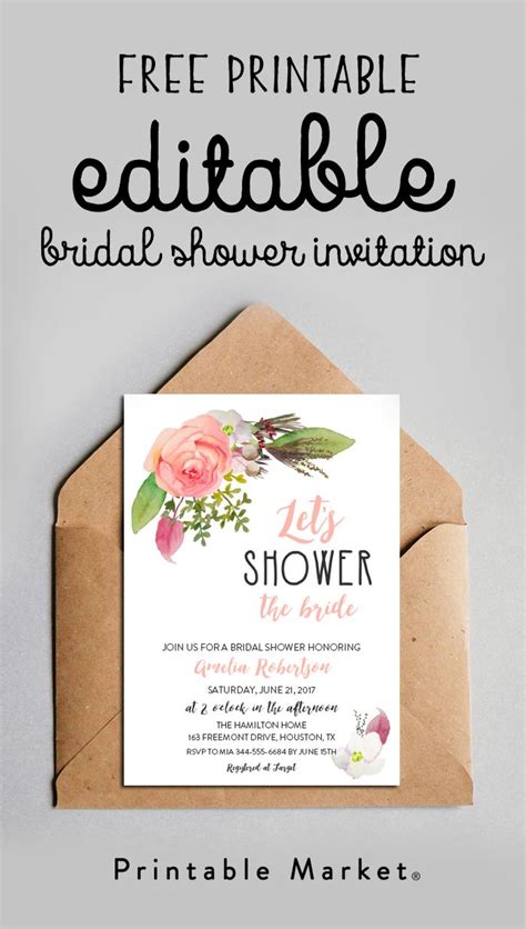 Find the Perfect Printable - Printable Market | Bridal shower invitations diy, Bridal shower ...